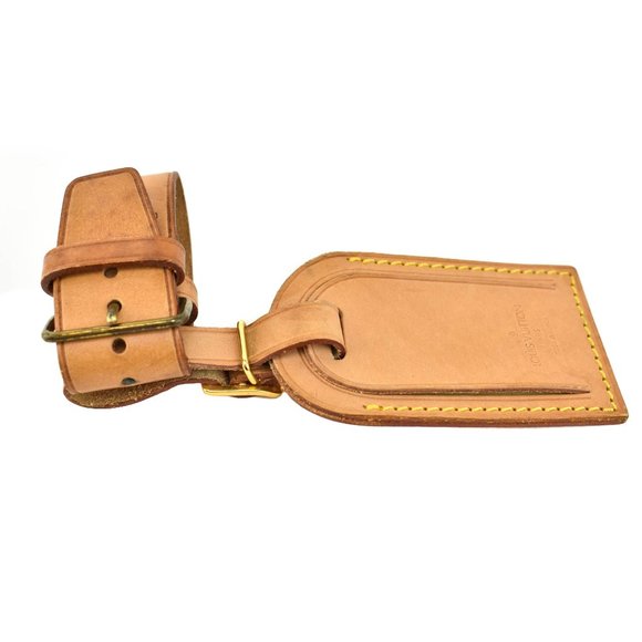 LOUIS VUITTON Tan Leather Luggage Tag & Keepall rq - Picture 4 of 6